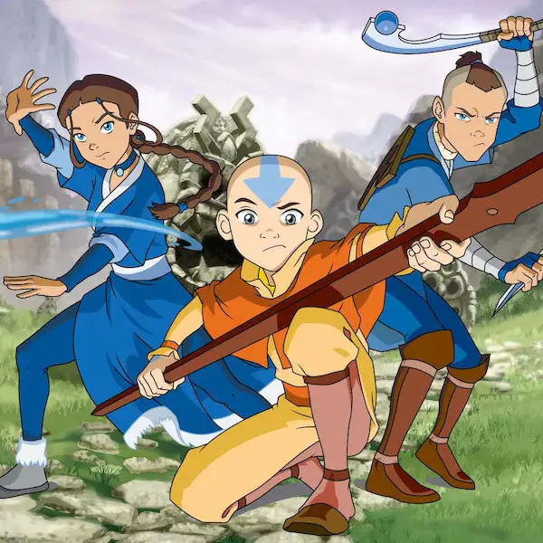 Aang Katara y Sokka entrenando